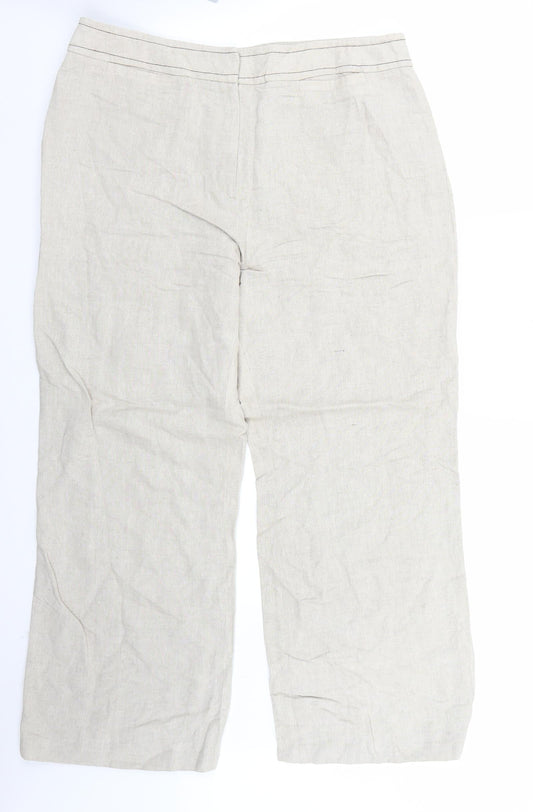 Womens UK Size 18 BM Regular Fit Beige Trousers