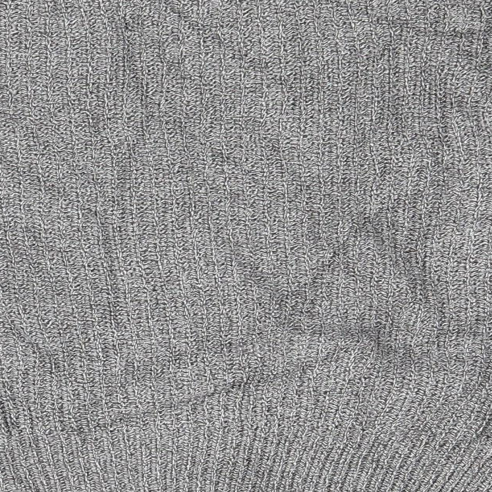 H&M Womens Silver Knit Pullover Jumper Size M - Side Zip Close