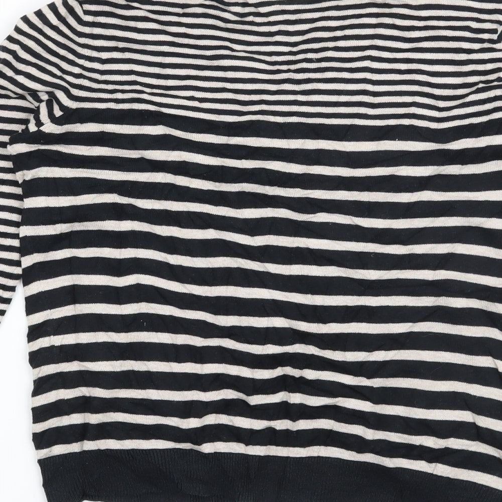 H&M Womens Beige Striped Cardigan Jumper Size S