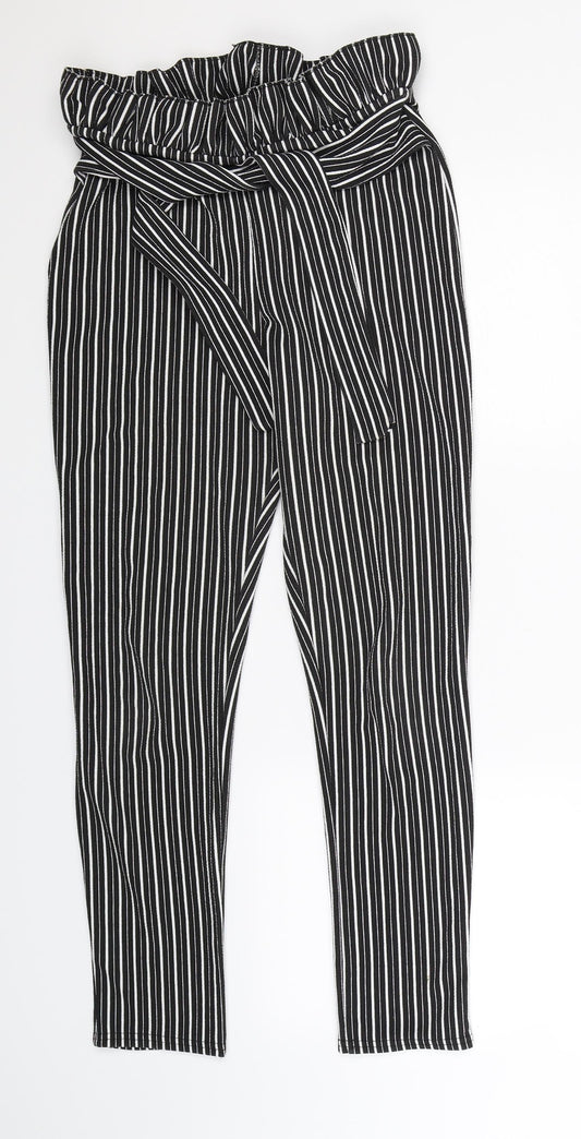 Womens UK Size 10 PRETTYLITTLETHING Regular Fit Black Trousers