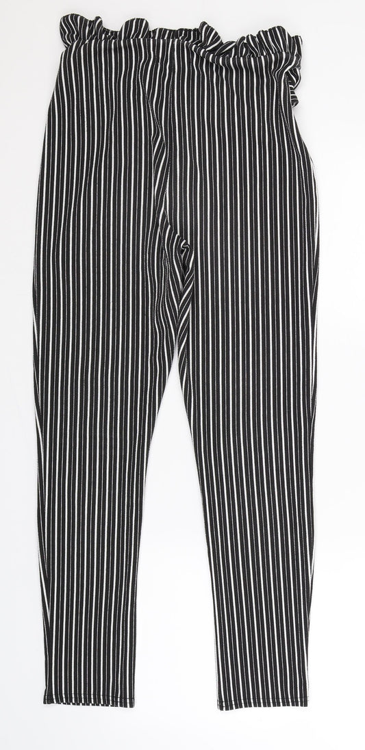 Womens UK Size 10 PRETTYLITTLETHING Regular Fit Black Trousers