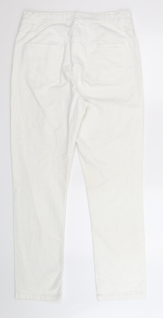 Anthology Womens White Denim Straight Jeans Size 14 L30 in