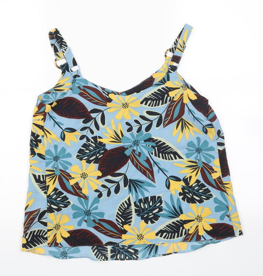 George Womens Blue Floral Camisole Tank Size 8