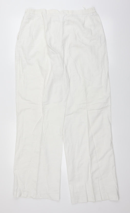 ELVI Womens White Trousers Size 18 L29 in