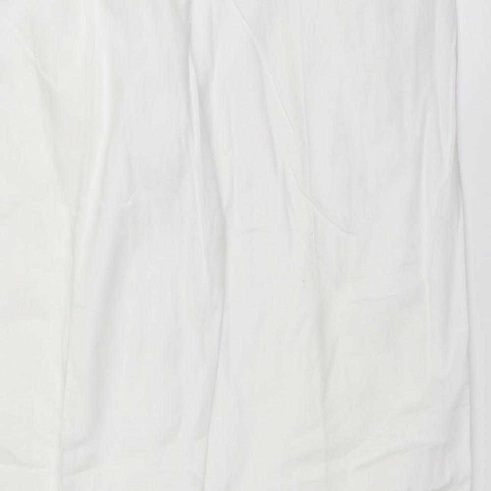 Womens UK Size 18 ELVI Regular Fit White Trousers