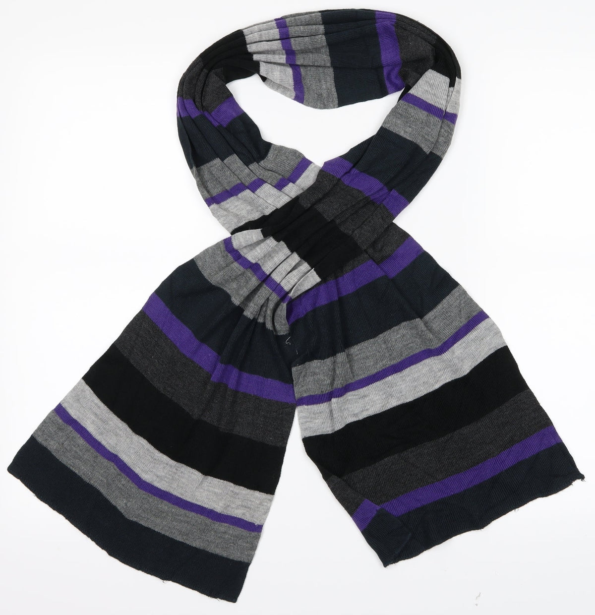 Pre Worn Womens Purple Striped Scarf