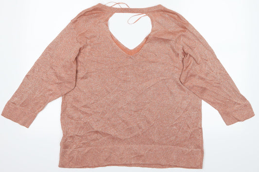 M&S Womens Pink Basic Blouse Size 14