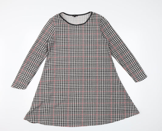 River Island Womens Black Houndstooth A-Line Size 10