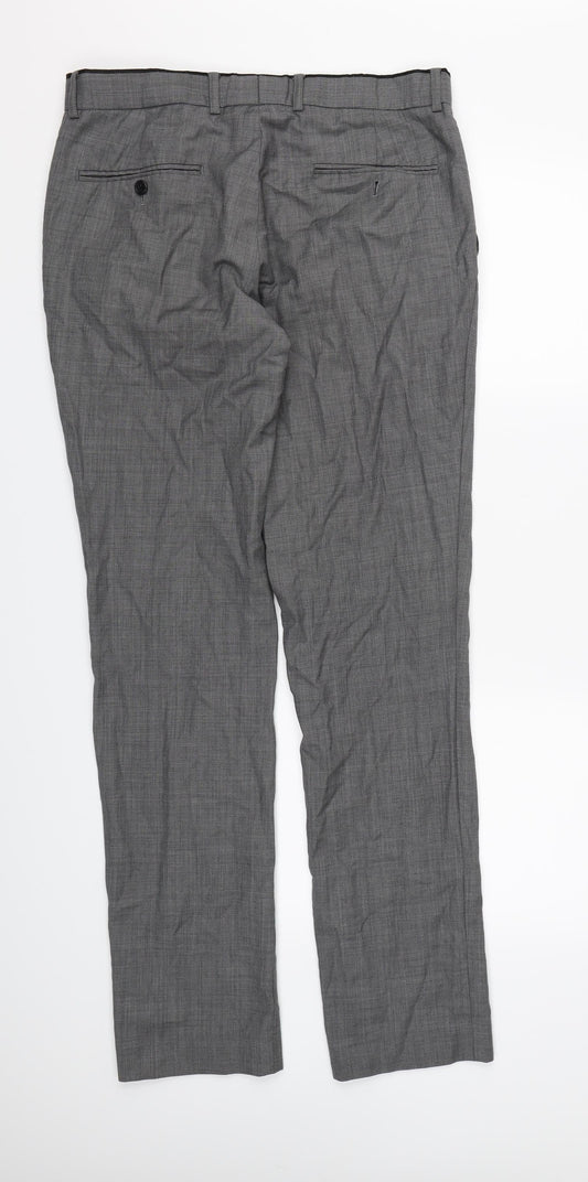 Mens UK Size Topman Regular Fit Dress Pants Grey Trousers