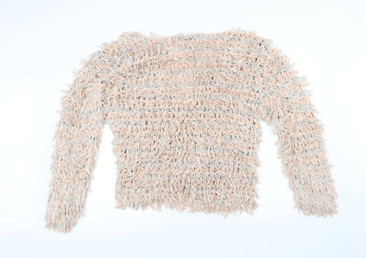 Glamorous Womens Pink Knit Jacket Size M