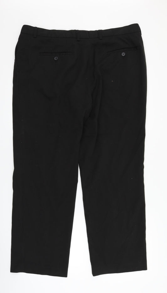 good souls Mens Black Trousers Size 38 L28 in