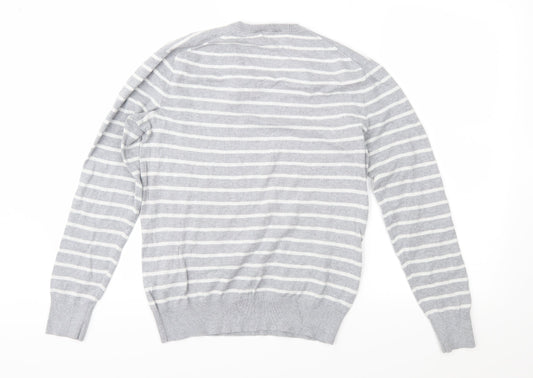 Gap Mens Grey Striped Knit Pullover Jumper Size XS