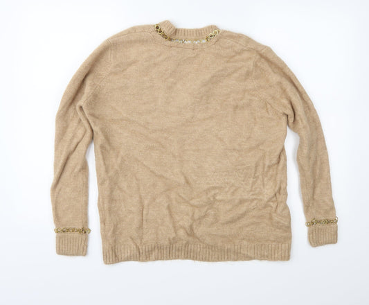Zara Womens Brown Knit Pullover Jumper Size S