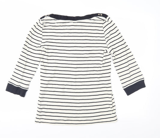 Falmer Heritage Womens Ivory Striped Knit Pullover Jumper Size 14