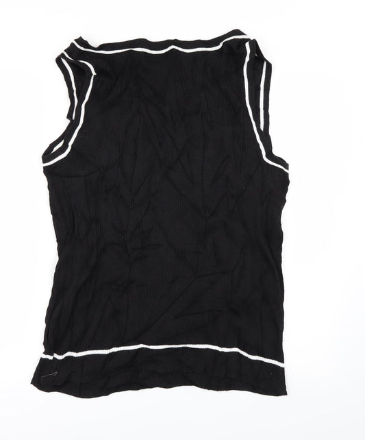 Jones New York Womens Black Vest Jumper Size XL