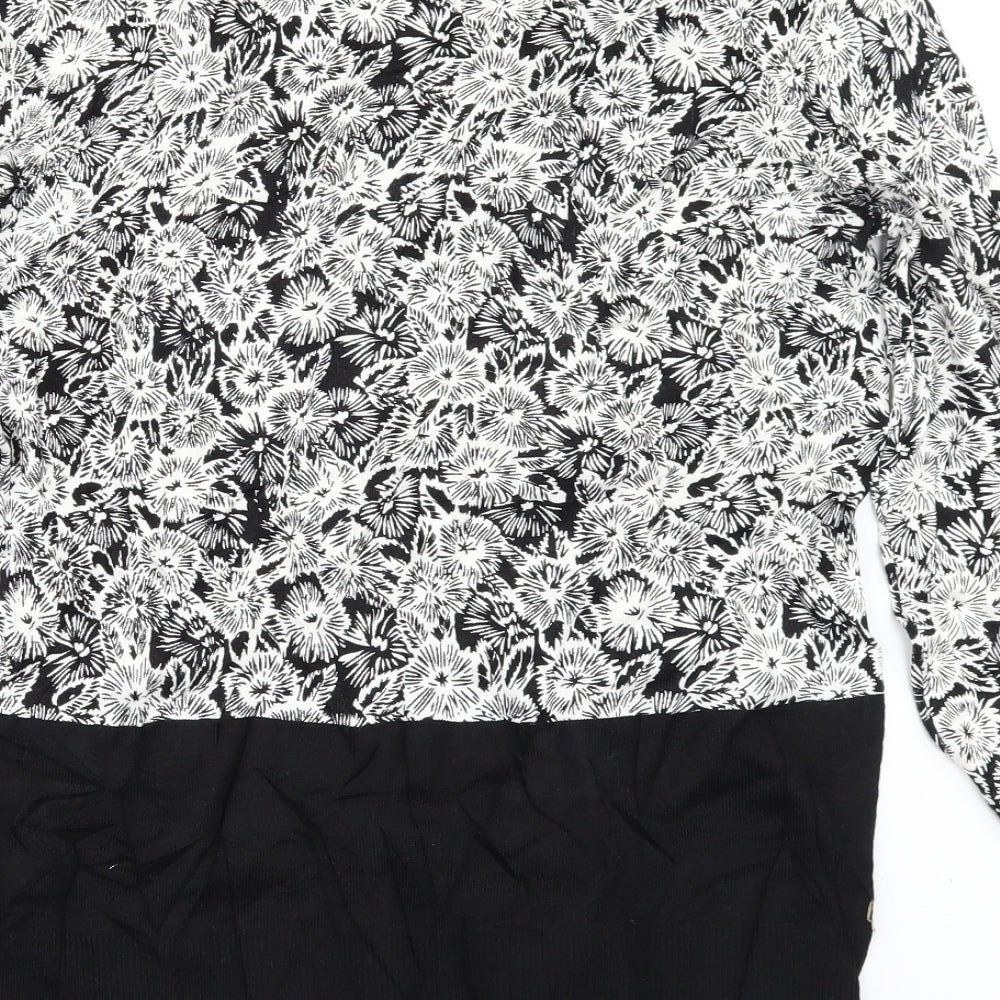 Next Womens Black Floral Pullover Jumper Size 6