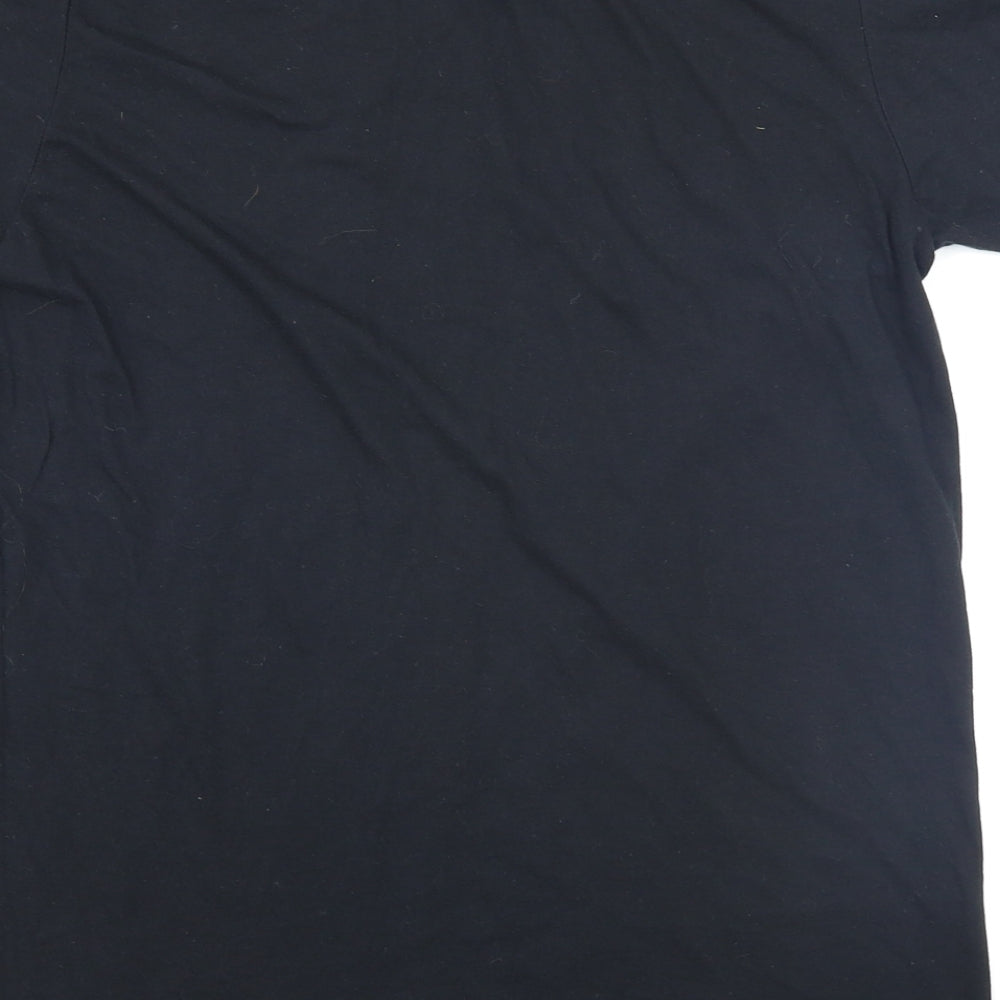 Womens UK Size M Gildan Black Basic T-Shirt