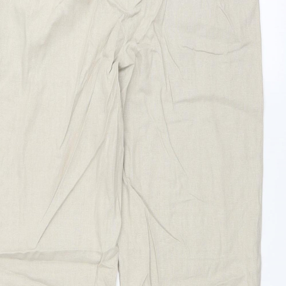Womens UK Size 14 Marks and Spencer Regular Fit Beige Trousers