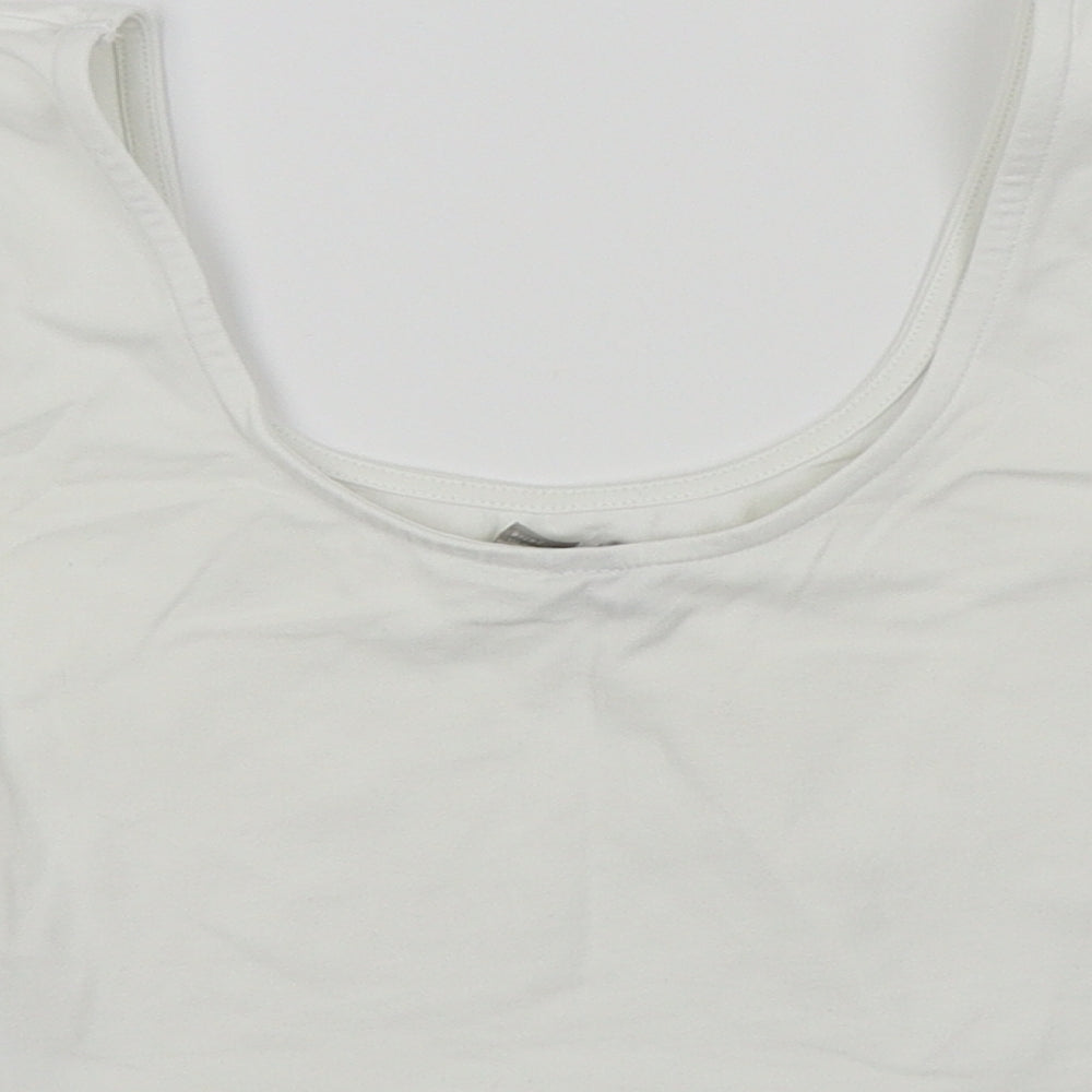 Womens UK Size 4 ASOS White Cropped T-Shirt