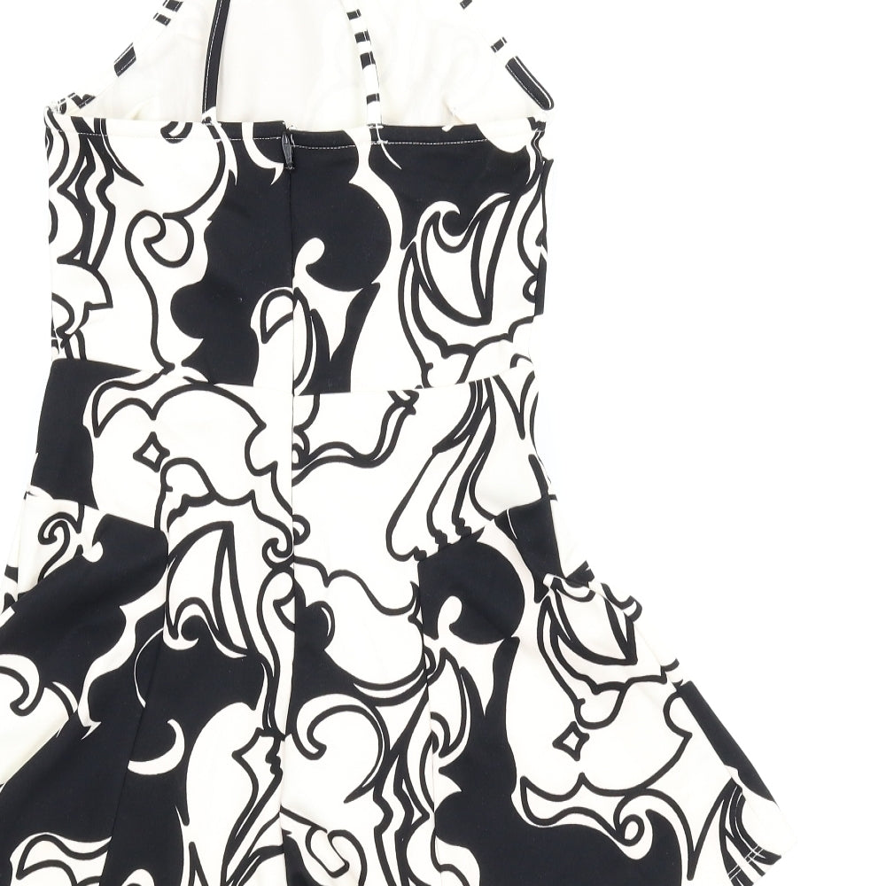 Topshop Womens White Floral Romper One-Piece Size 8