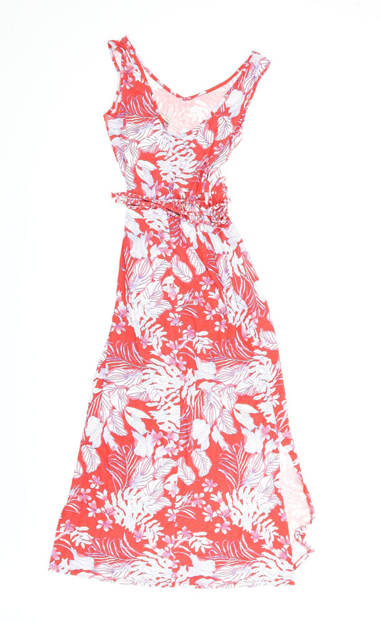 George Womens Red Floral Maxi Size XS