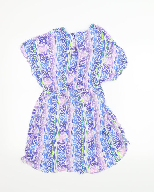 Debenhams Womens Blue Geometric Skater Dress Size S