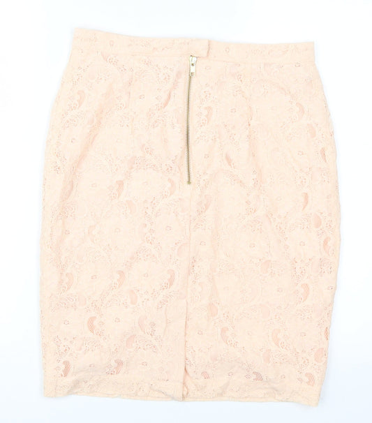 H&M Womens Pink  Lace Straight & Pencil Skirt Size 12