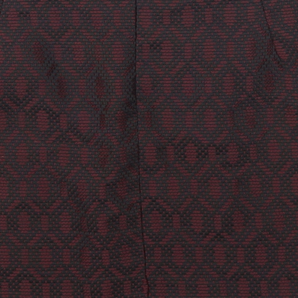 New Look Womens Red Geometric Mini Skirt Size 8