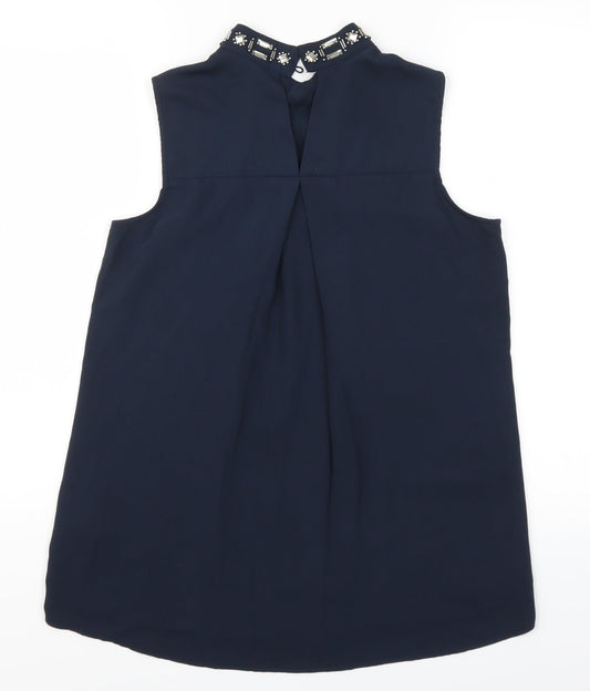 Womens UK Size 8 H&M Blue Basic Tank