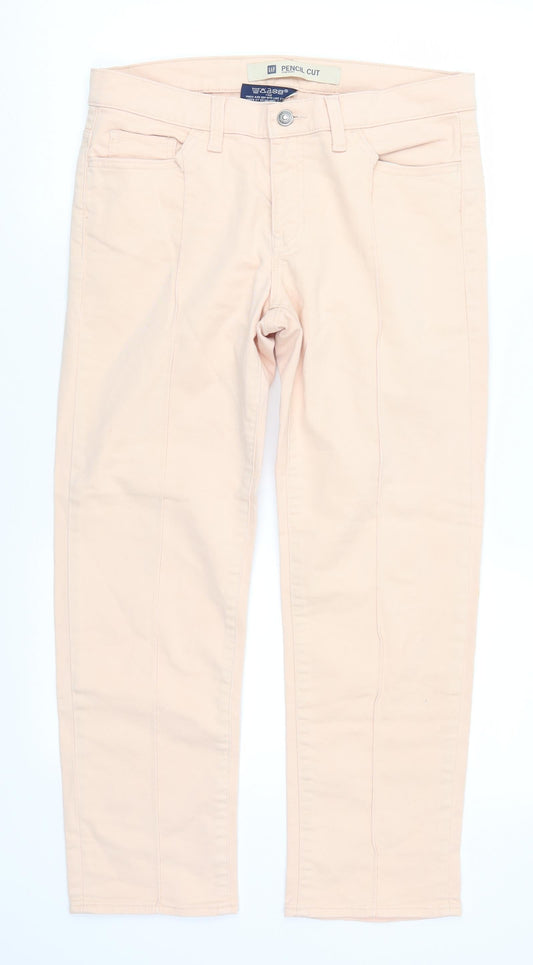 Womens UK Size 32 in Gap Regular Fit Cropped Pink Jeans