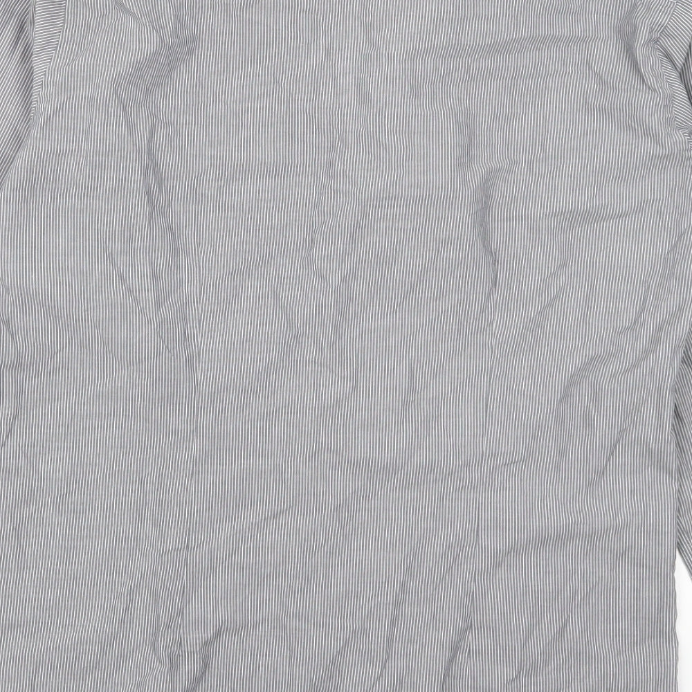 Mens UK Size 15.5 Cedarwood State Grey Button-Up Long Sleeve Casual Shirt