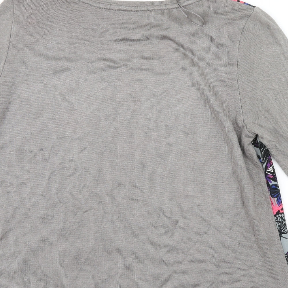 George Womens Purple Geometric Basic T-Shirt Size 12 - Butterflies