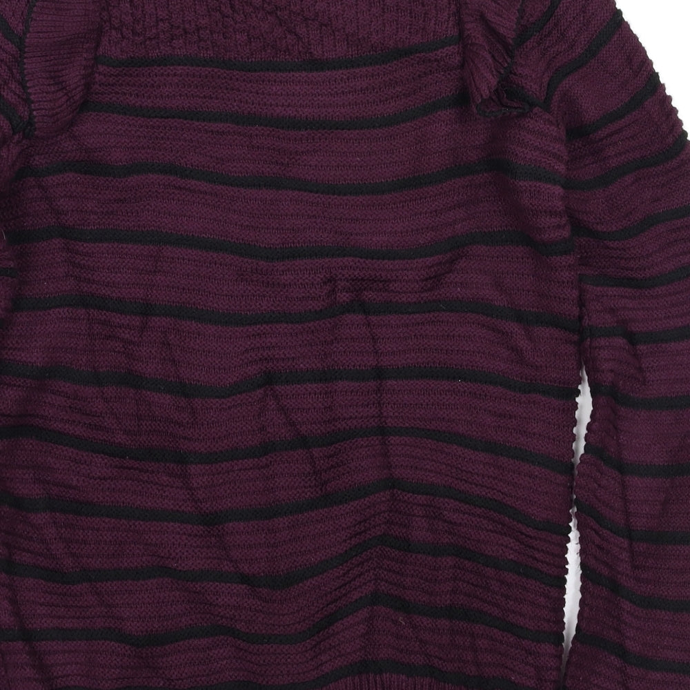 Next Womens Purple Striped Pullover Jumper Size 6