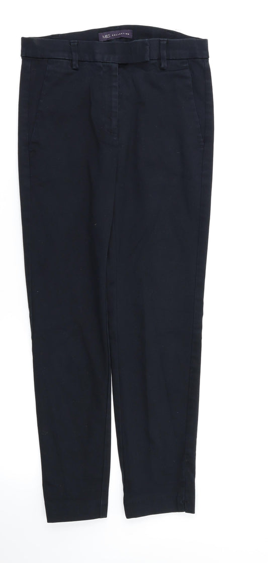 Womens UK Size 8 M&S Relaxed Fit Black Trousers