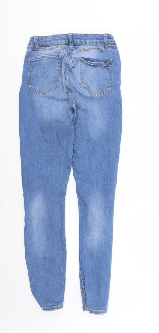 Denim & Co. Womens Blue Denim Skinny Jeans Size 10 L28 in