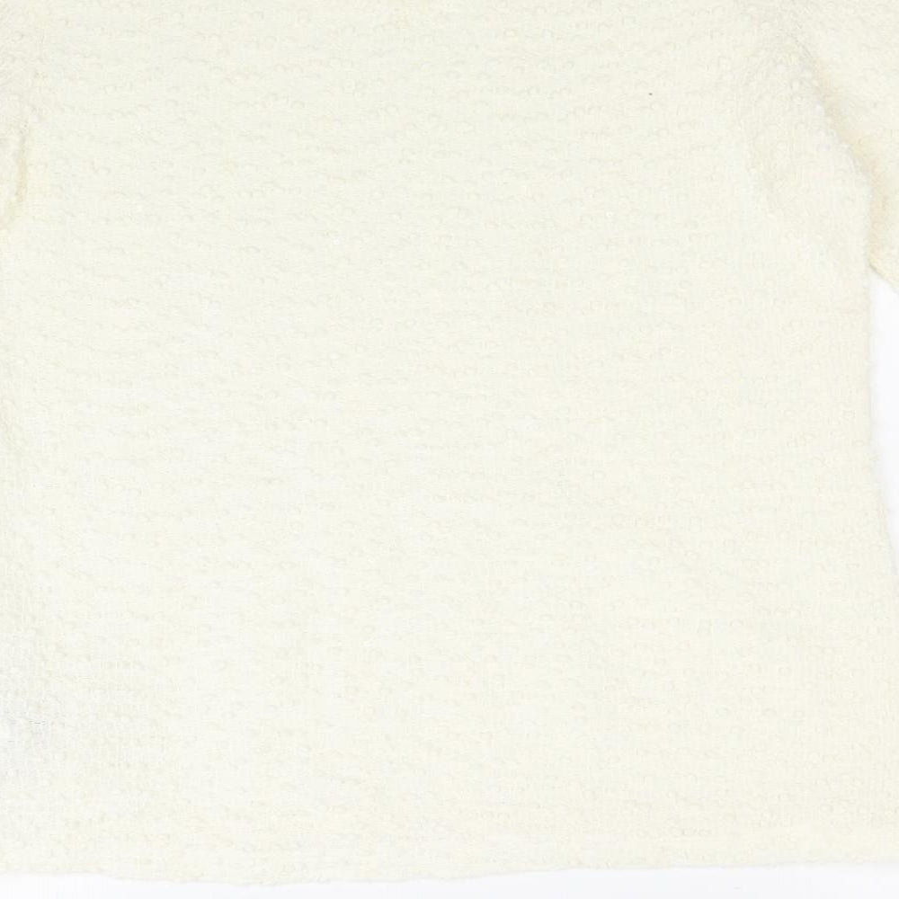 Womens UK Size 12 Limited Edition White Basic Blouse