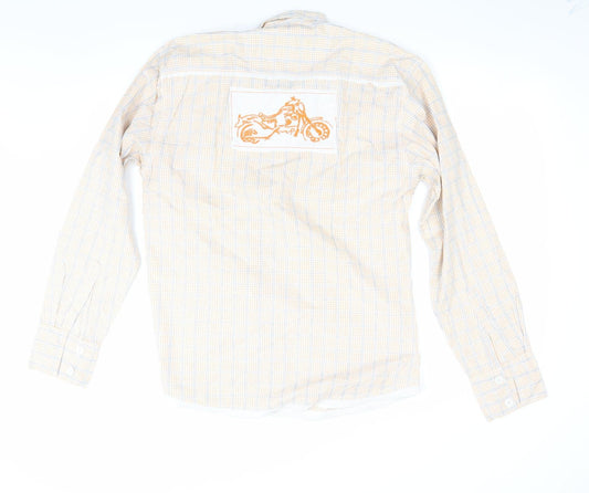 Mens UK Size XL Never Nine Beige Button-Up Long Sleeve Casual Shirt