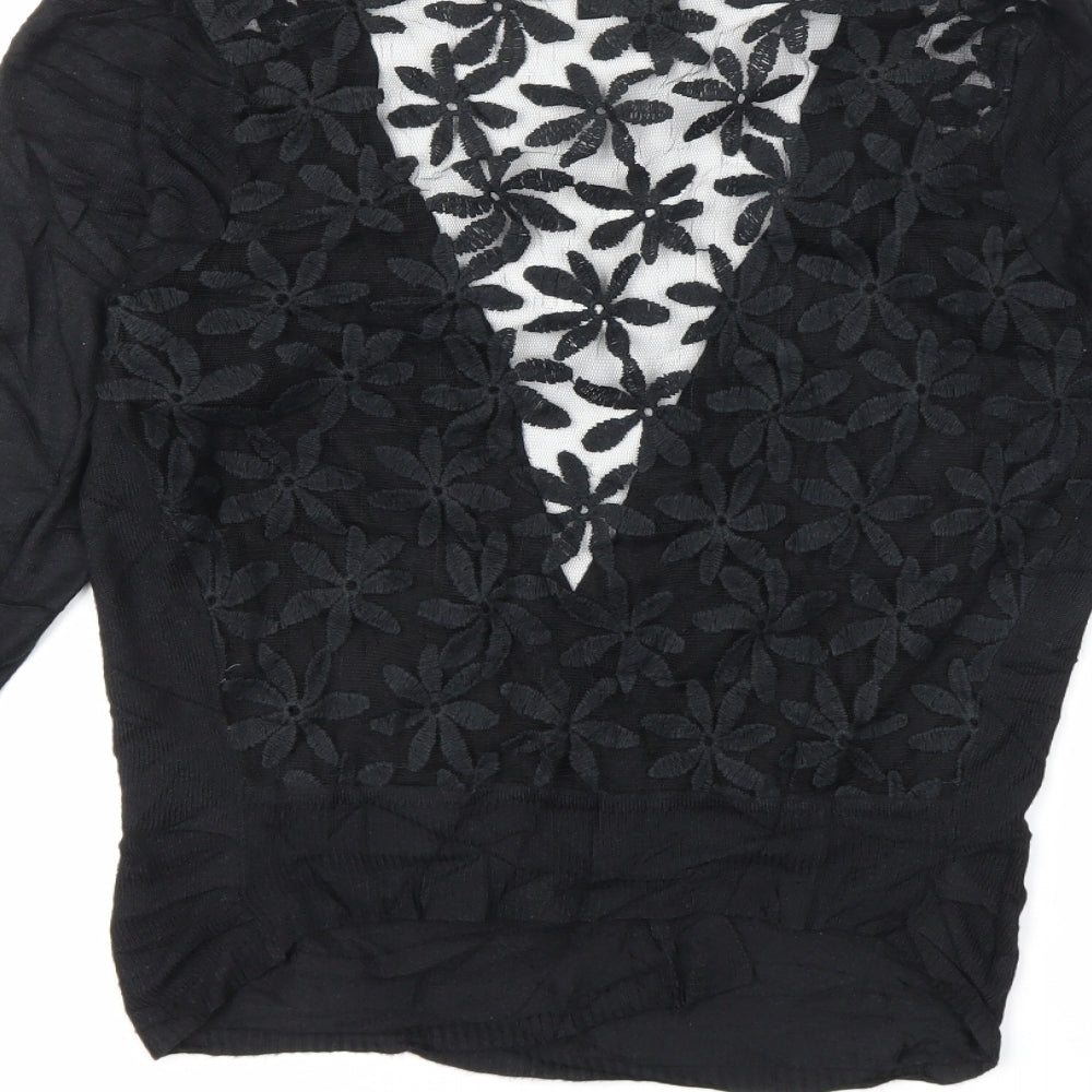 izabel Womens Black Knit Cardigan Jumper Size 8