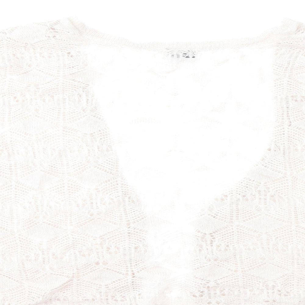 Topshop Womens Beige Knit Cardigan Jumper Size 14