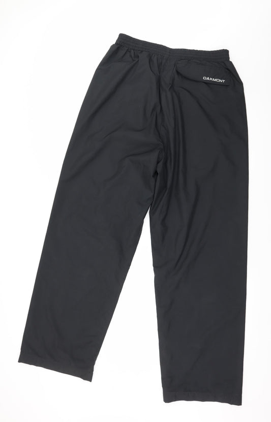 Oakmont Mens Black Rain Trousers Trousers Size 31 in L29 in