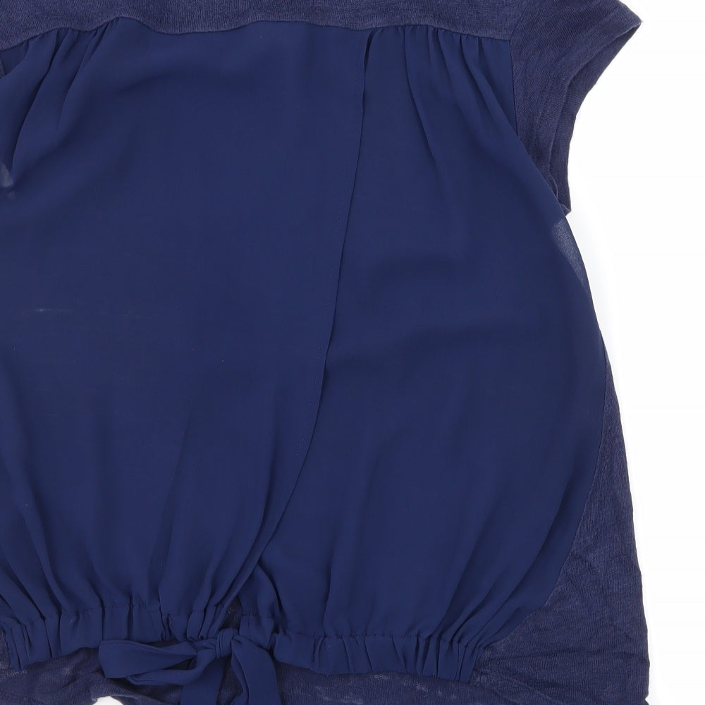Womens UK Size S Zara Blue Basic T-Shirt
