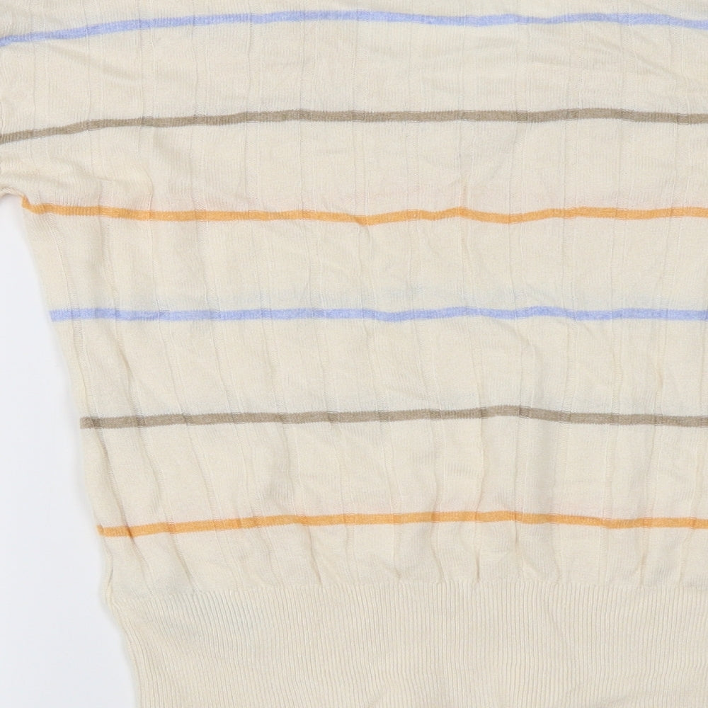 Marks & Spencer Womens Ivory Striped Pullover Jumper Size S