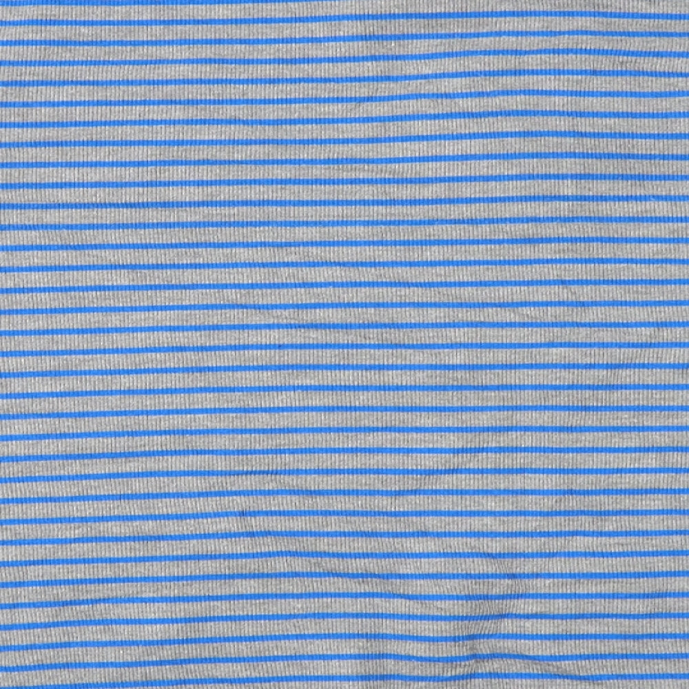 easy Mens Grey Striped Pullover Jumper Size L