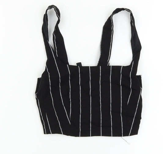 Womens UK Size 4 H&M Black Ringer Tank