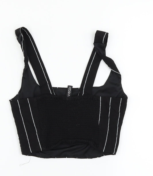 Womens UK Size 4 H&M Black Ringer Tank