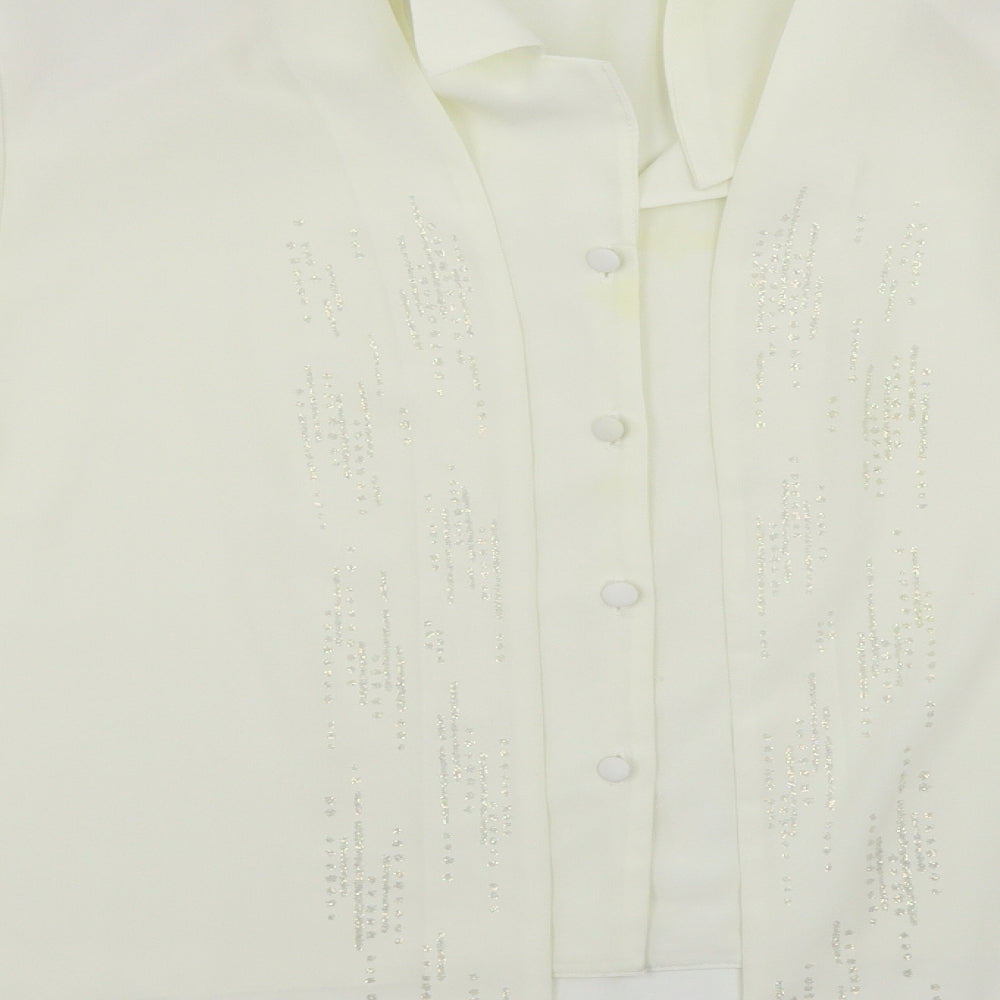 Womens UK Size XL Michael Gold White Tunic Blouse