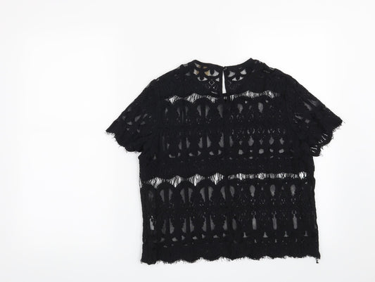 Womens UK Size 12 Louche Black Basic Blouse