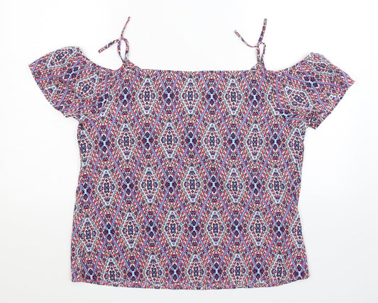 Womens UK Size 16 Papaya Multicoloured Basic T-Shirt