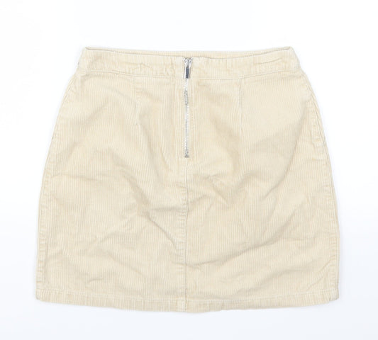 New Look Womens Beige Corduroy A-Line Skirt Size 6