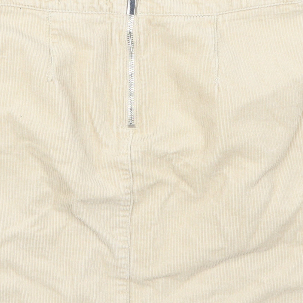 New Look Womens Beige Corduroy A-Line Skirt Size 6